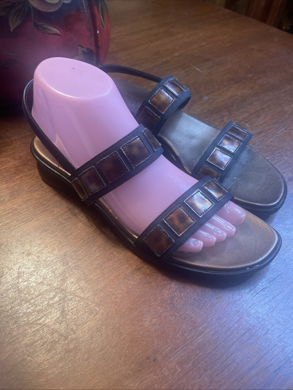 Munro American Women's Shoes Sandals Leather Brown Combination Copper Size 8.5M